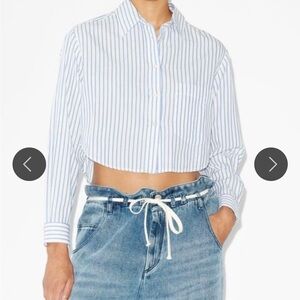 Isabel Marant Blue and White Striped Button Down Shirt